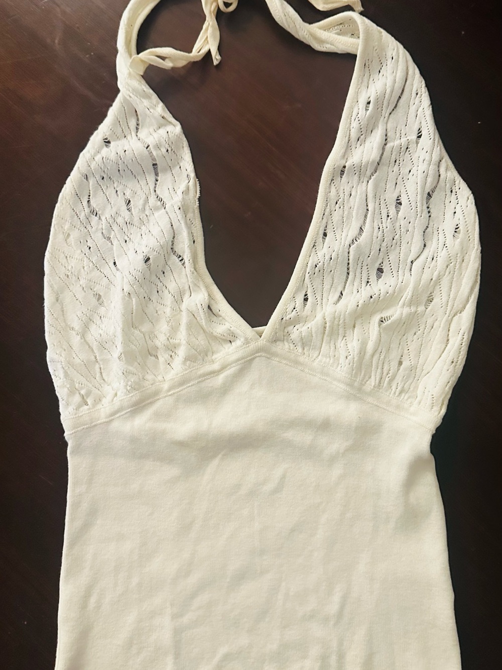 Women’s Patrizia Pepe Ivory Halter Knit Camisole